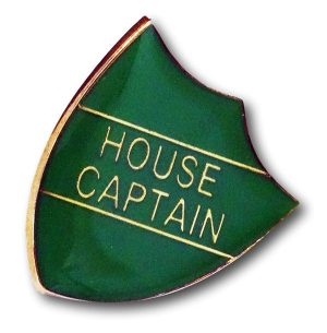 Green 'House Captain' Metal Shield Badge By 'Fattorini