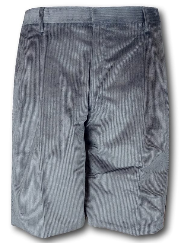 Exclusive - 'David Luke' Gunmetal Grey Bermuda Corduroy Shorts With A ...