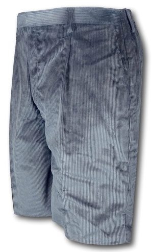 Exclusive - 'David Luke' Gunmetal Grey Bermuda Corduroy Shorts With A White Lining