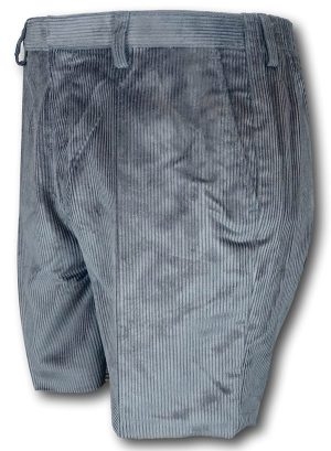 Exclusive - 'David Luke' Gunmetal Grey Classic Corduroy Shorts With A White Lining