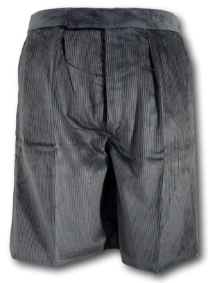 Corduroy Short Trousers With Zip Fly & Elasticated Waist