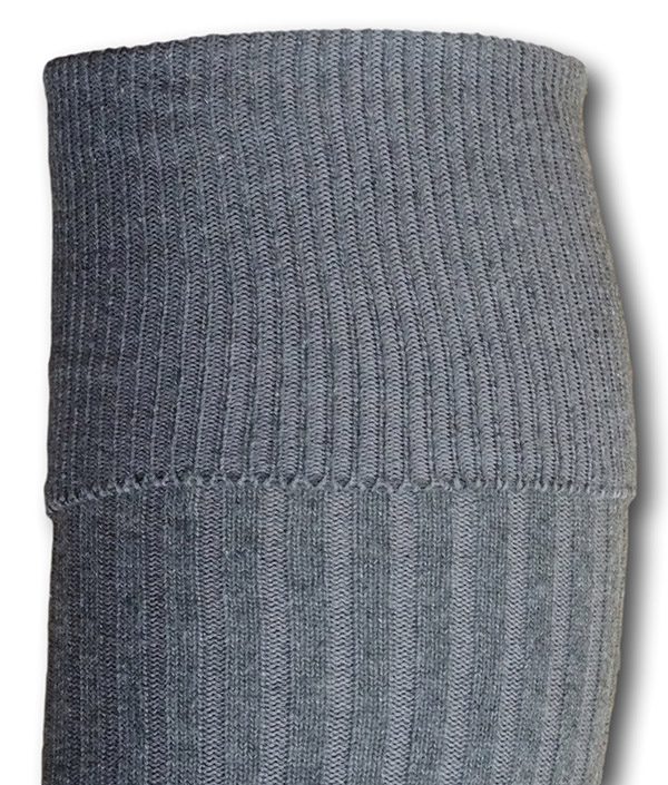 Knee Length Cotton Grey Socks With No Trim | Albert Prendergast