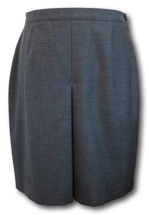 Traditional Wool Worsted Grey Straight School Skirt - 34"