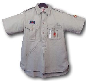 Vintage Boy Scout Shirt With A Selection Of Badges. 32" Chest.