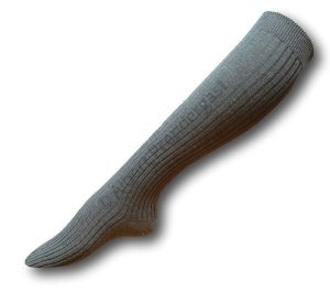 Knee Length Straight Pull Ribbed Light Grey Socks