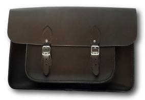 MANAGER SPECIAL: Brown Leather Satchel With 2 Pockets & Shoulder Harness