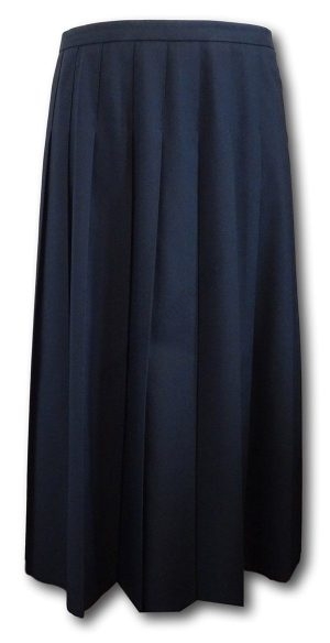 Traditional Navy Blue Knife Pleat School Skirt - 34"