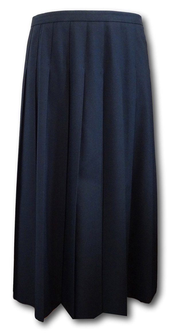 Navy blue knife pleated skirt sales