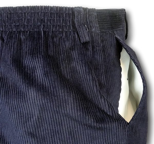 Exclusive - 'David Luke' Navy Blue Classic Corduroy Shorts With A White ...
