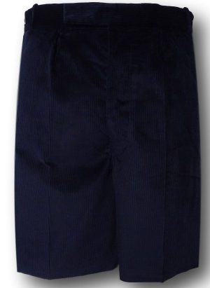 Boy Scout Navy Blue Corduroy Short Trousers With Button Front, Tunnel Top & Side Adjusters