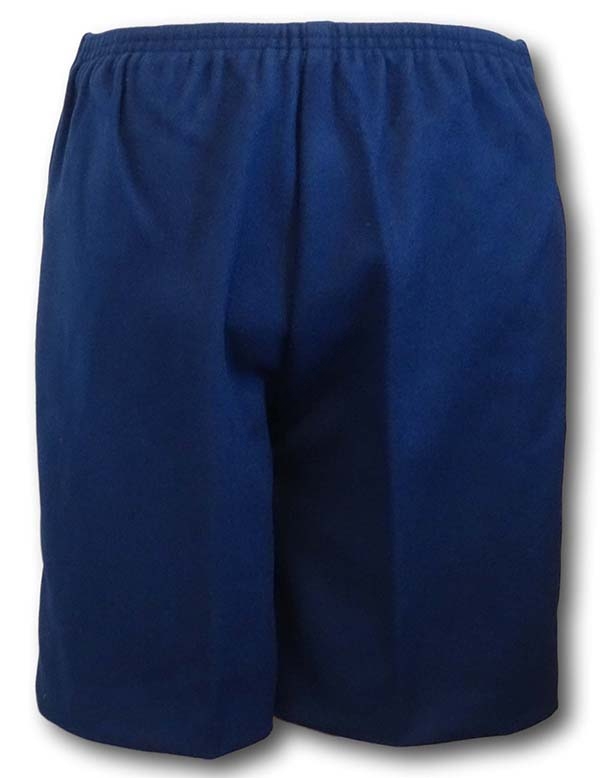 Navy Blue Wool Flannel (Melton) Short Trousers With An Elasticated Back ...