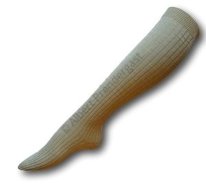 Knee Length Straight Pull Ribbed Oatmeal Socks