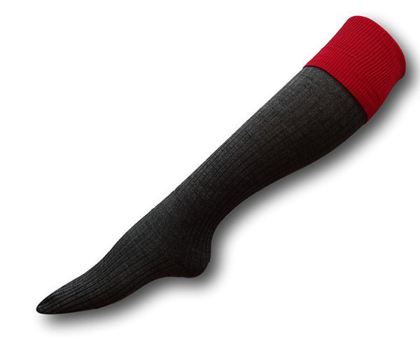 Knee Length Grey Socks With Full Scarlet Turnover Top. Size 6-9 ...