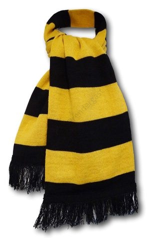 Black & Yellow Woollen Scarf With Tassles