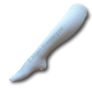 Knee Length Straight Pull Ribbed White Socks