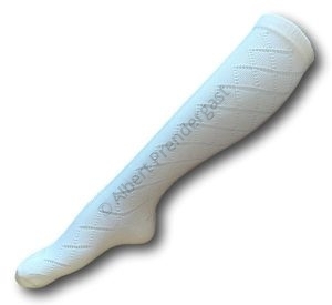 Knee Length Pelerine Straight Pull White Socks - Three Sizes Available