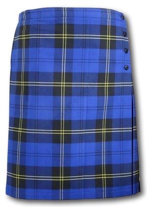Royal, Navy & Yellow Tartan Knife Pleat Kilt Skirt