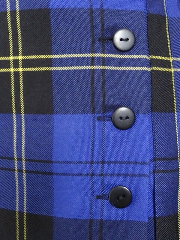 Royal Navy Yellow Tartan Knife Pleat Kilt Skirt Albert Prendergast