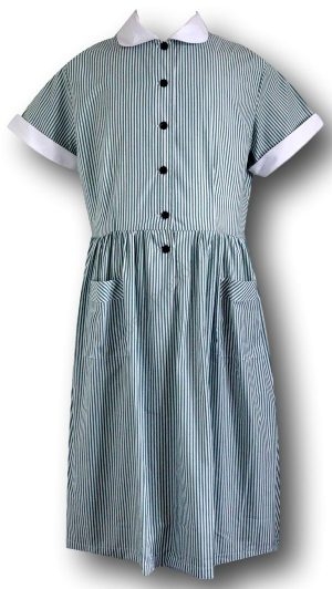 Traditional Bottle Green Candy Stripe Summer Dress