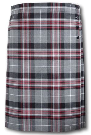 Grey, Black, Red & White Tartan Knife Pleat Kilt Skirt