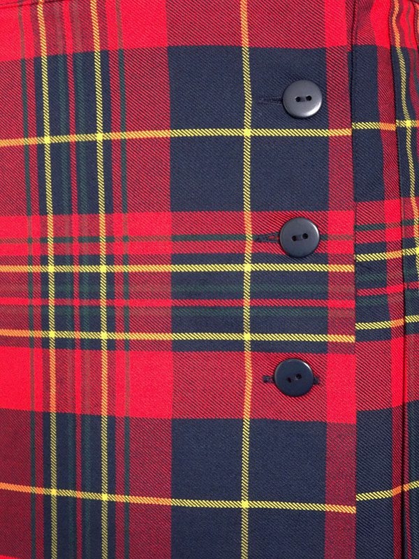 Red, Navy & Yellow Tartan Knife Pleat Kilt Skirt | Albert Prendergast