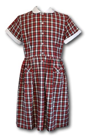 Traditional Red Black & White Tartan Summer Dress