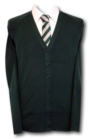 Bottle Green Girls School Uniform Cardigan