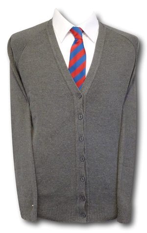 Grey Girls School Uniform Cardigan
