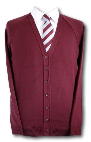 Maroon Girls School Uniform Cardigan