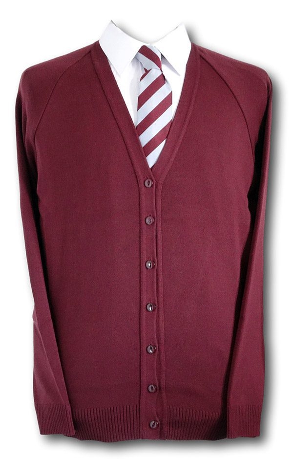 Maroon Girls School Uniform Cardigan | Albert Prendergast