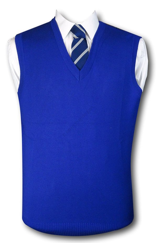 Royal Blue Cotton Slipover / Tank Top | Albert Prendergast