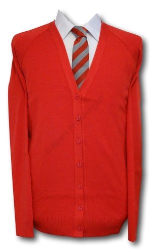 Red Girls School Uniform Cardigan