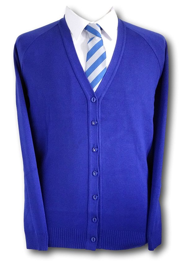 Royal Blue Girls School Uniform Cardigan | Albert Prendergast