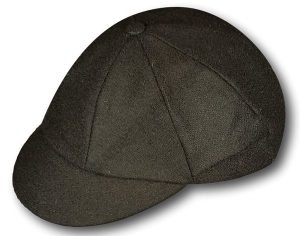 Black Wool Flannel School Cap