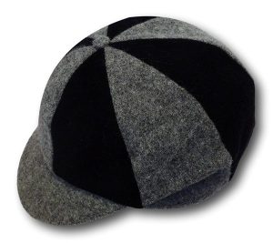 Black & Grey Wool Flannel School Cap