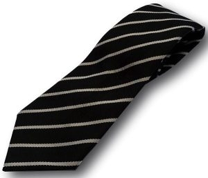 Black & White Narrow Stripe School Tie