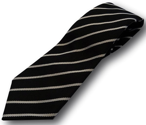 Black & White Narrow Stripe School Tie | Albert Prendergast