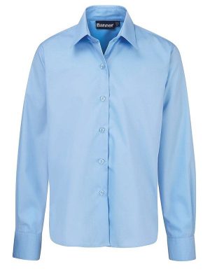 Blue Collared Blouse - Long & Short Sleeve