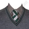 Grey 'V' Neck WOOLLEN School Uniform Jersey With Bottle Trim At The Neck Line, Cuffs & Welt - Image 3