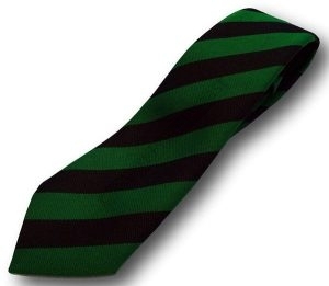 Green & Black Broad Stripe School Tie