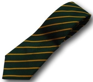 Green & Gold Narrow Stripe School Tie