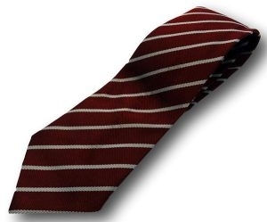 Maroon & Silver Narrow Stripe School Tie