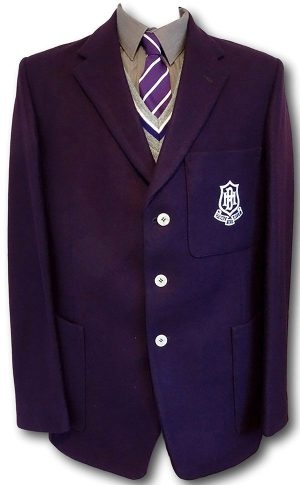 Purple 3 Button Wool Flannel Blazer