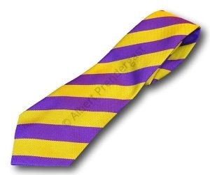 Purple & Gold Broad Stripe School Tie