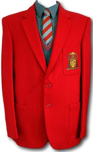 Scarlet 2 Button Wool Flannel Blazer With Pocket Badge