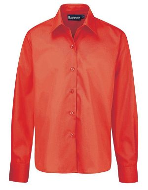 Red Collared Blouse - Long & Short Sleeve