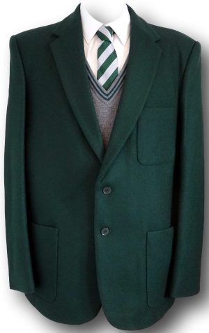 Bottle Green 2 Button Wool Flannel Blazer.