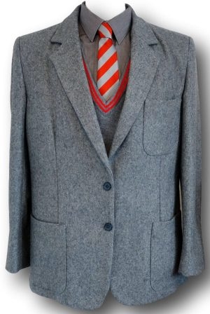 Traditional Grey School Uniform Blazer - 100% Wool Flannel