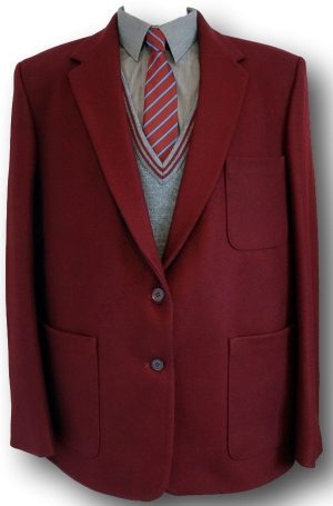 Traditional Maroon School Uniform Blazer - 100% Wool Flannel