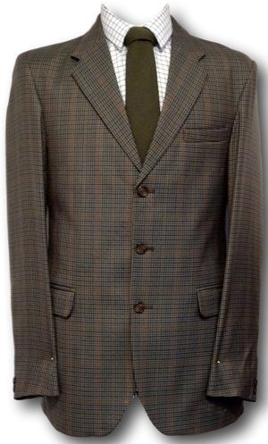 Green Red & Royal Tweed 3 Button Jacket With Double Rear Vent